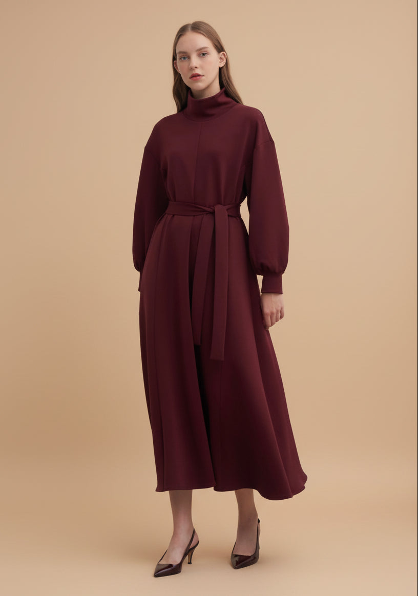 Scuba Dress Maxikleid mit Kragen