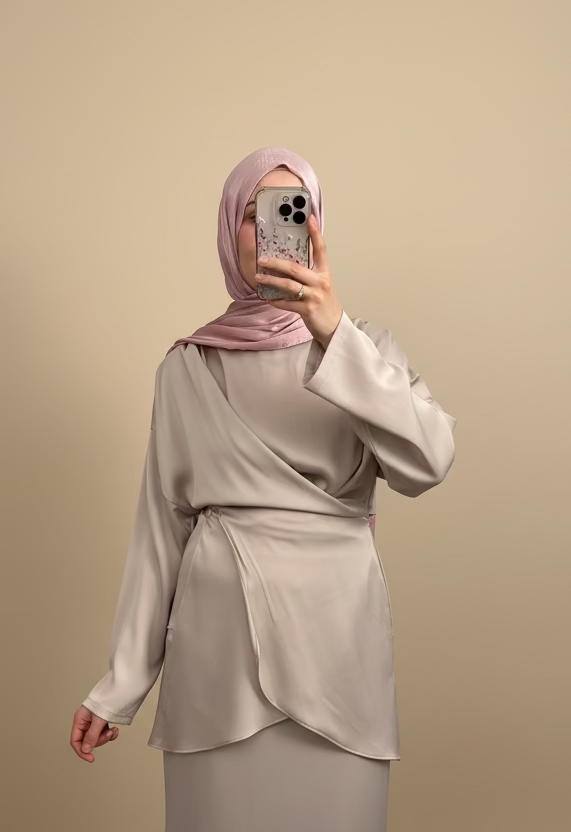 Ayla Wrap Set - Satin Zweiteiler in Wickeloptik